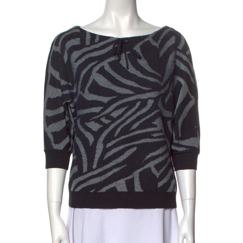 St. John Sport Wool Animal Print Sweater - Size Small
